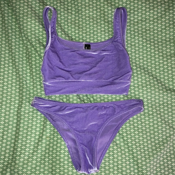 purple velvet bikini